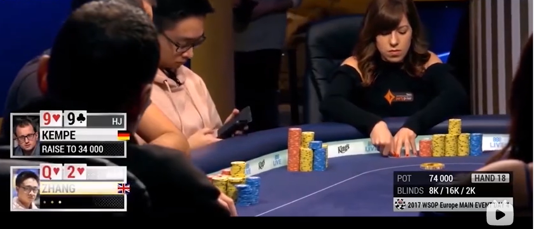 FLOP中set,被反推Allin美女大佬直接弃牌，什么原因